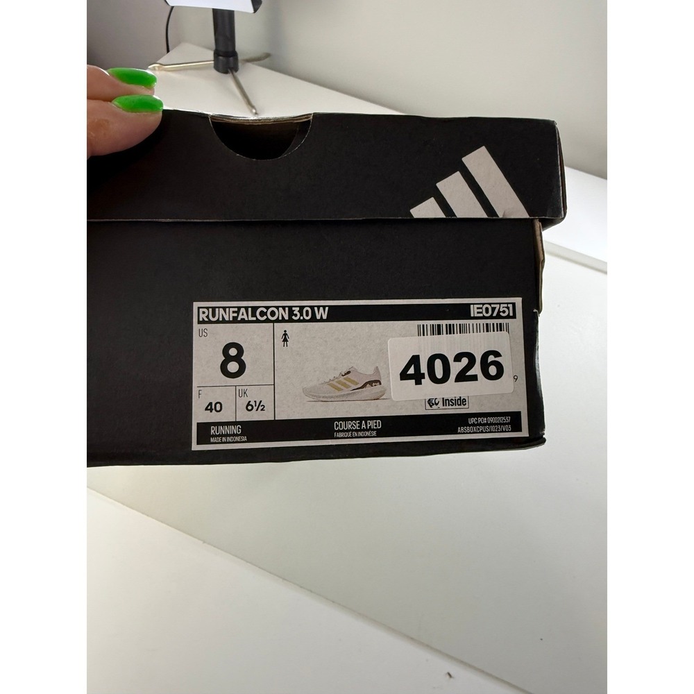 Adidas Runfalcon 3.0 W Womens‎ Running Shoes White Gold Leopard Size 8 New Box - Picture 11 of 11
